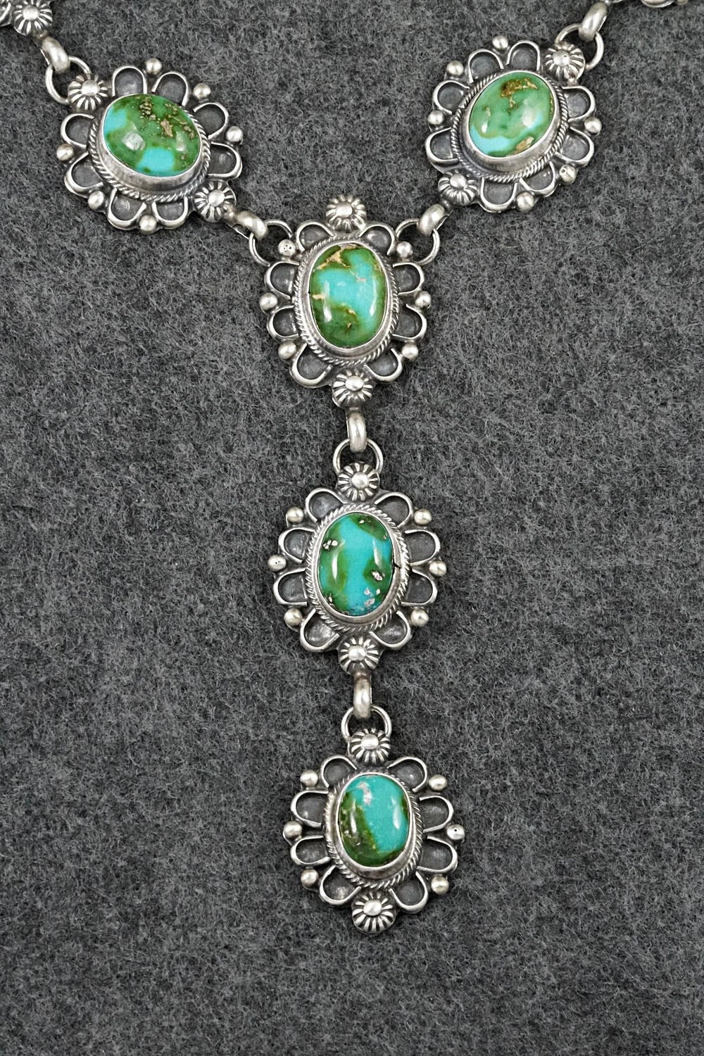 Turquoise & Sterling Silver Necklace and Earrings Set - Kathleen Livingston