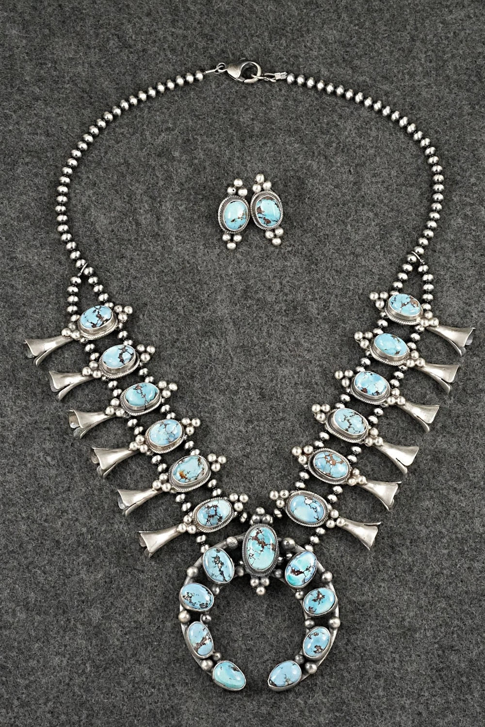 Turquoise & Sterling Silver Squash Blossom Set - Darrin Livingston