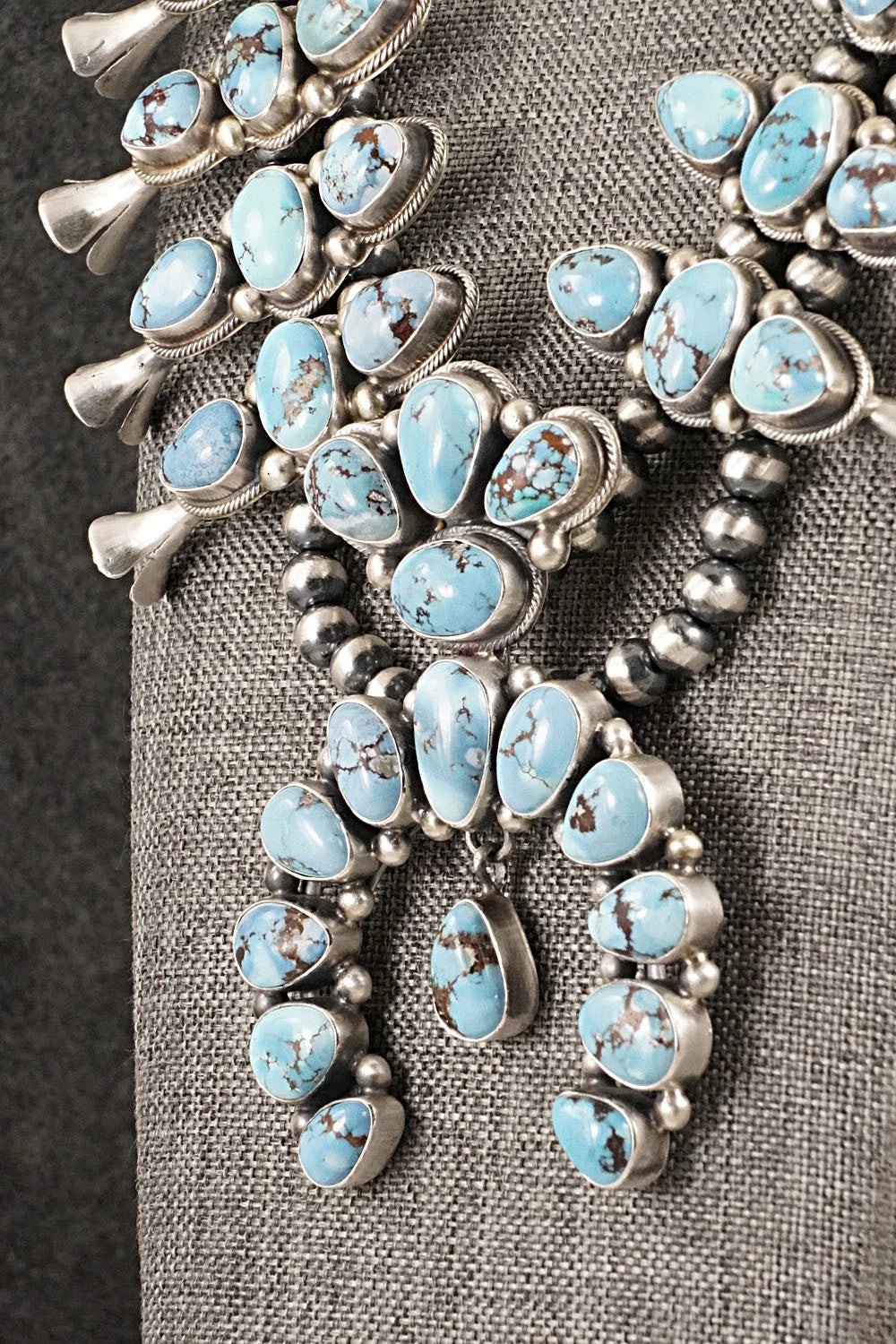 Turquoise & Sterling Silver Squash Blossom Set - Kathleen Livingston