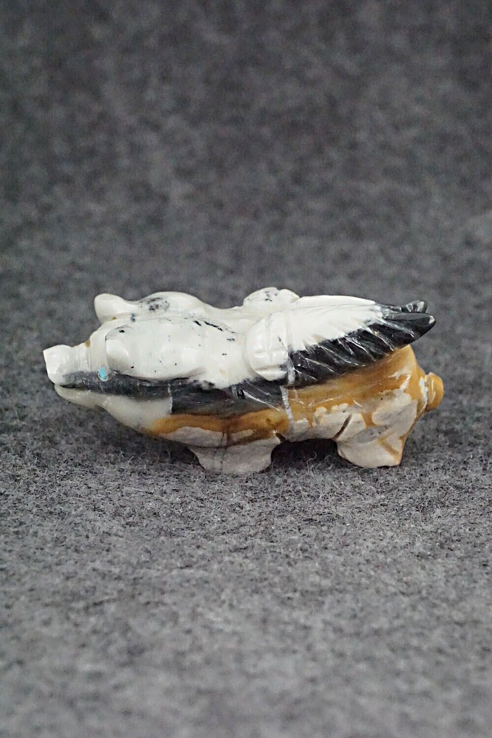 Pig With Wings Zuni Fetish Carving - Stanton Hanaweeka