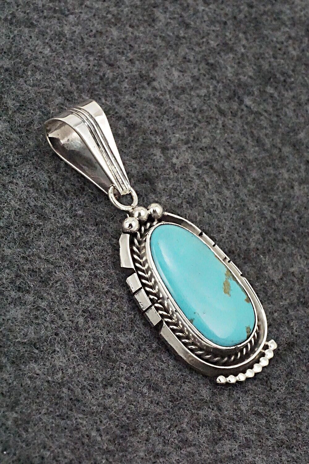 Turquoise & Sterling Silver Pendant - Samuel Yellowhair
