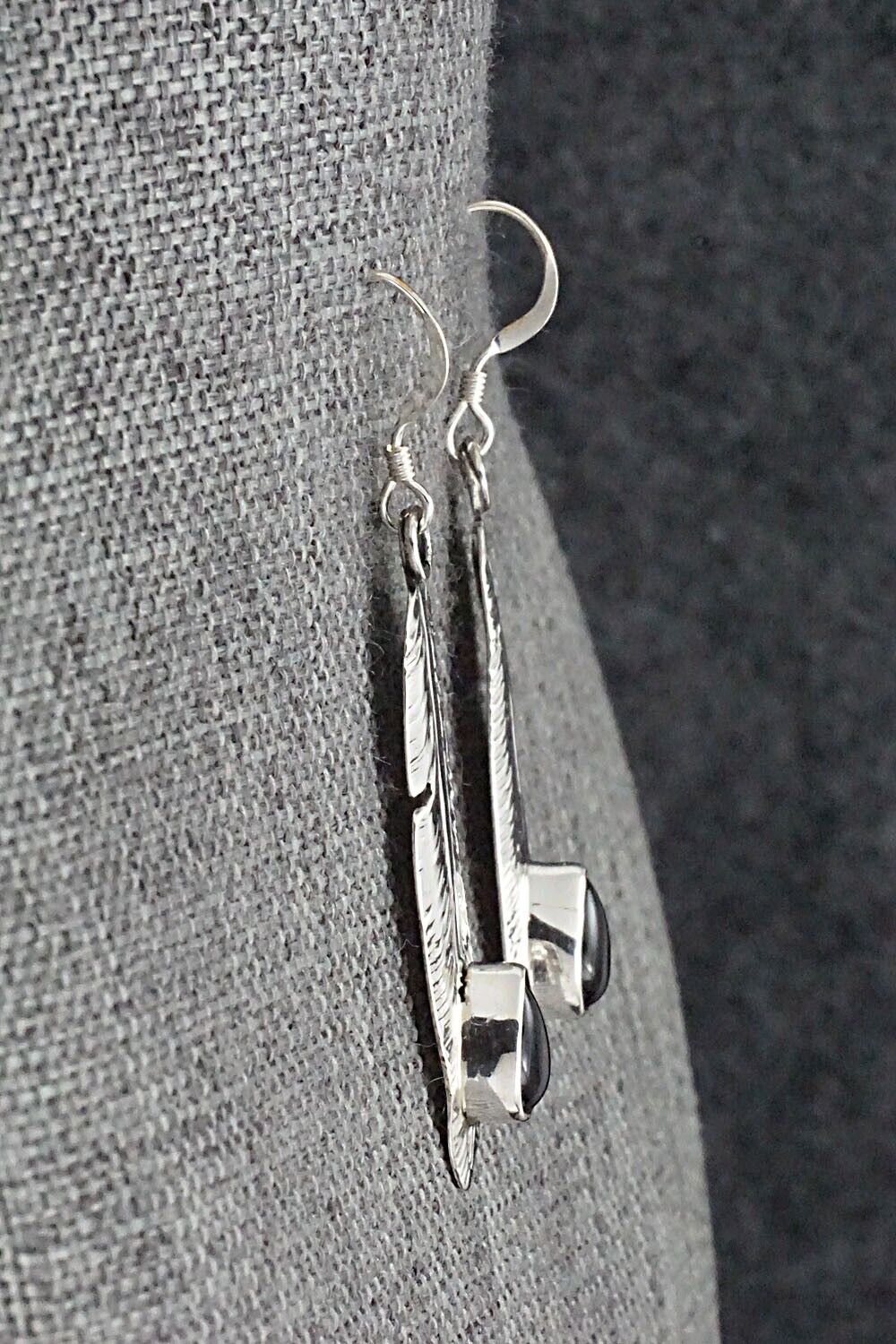 Onyx & Sterling Silver Earrings - Genevieve Francisco
