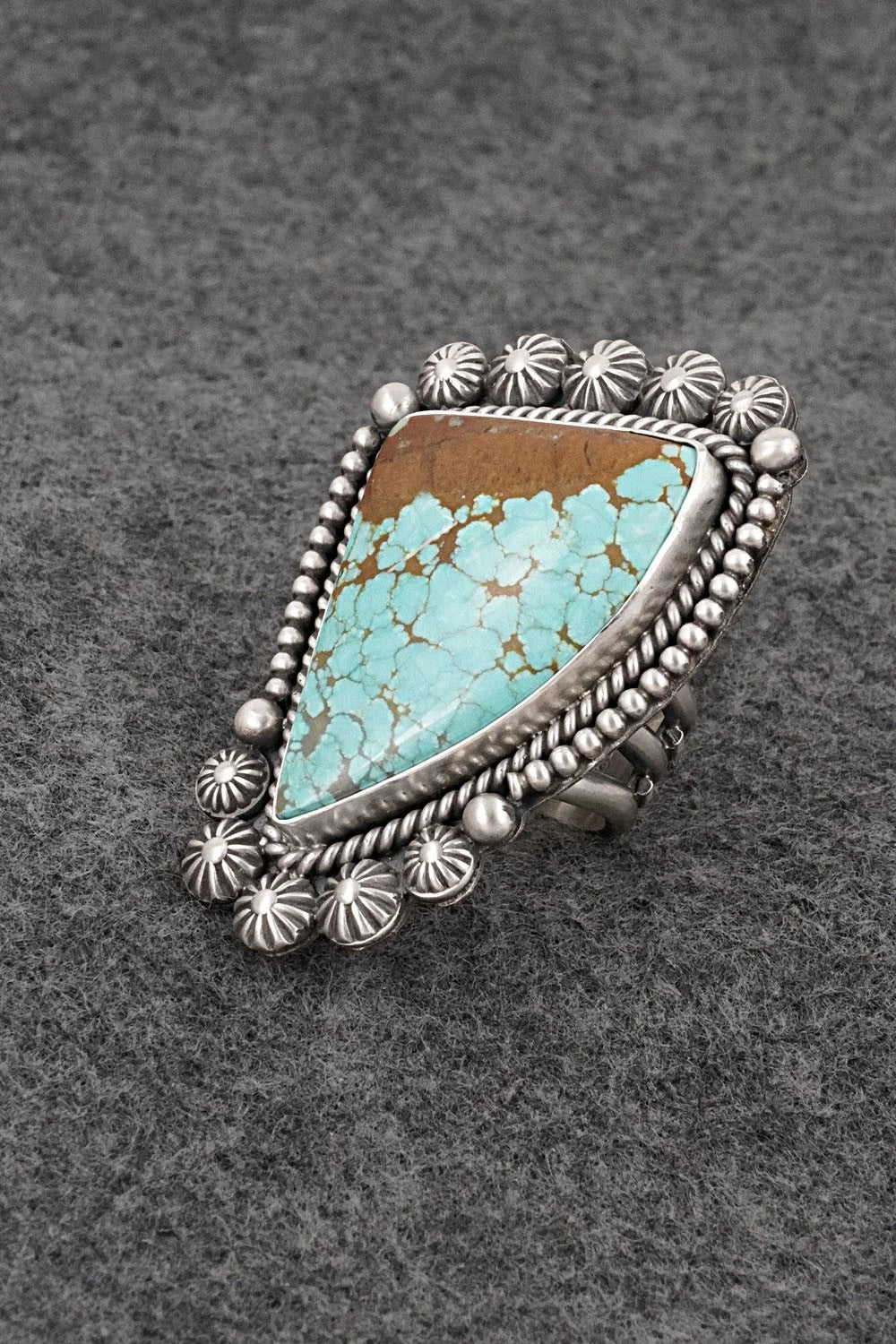 Turquoise & Sterling Silver Ring - Michael Calladitto - Size 8