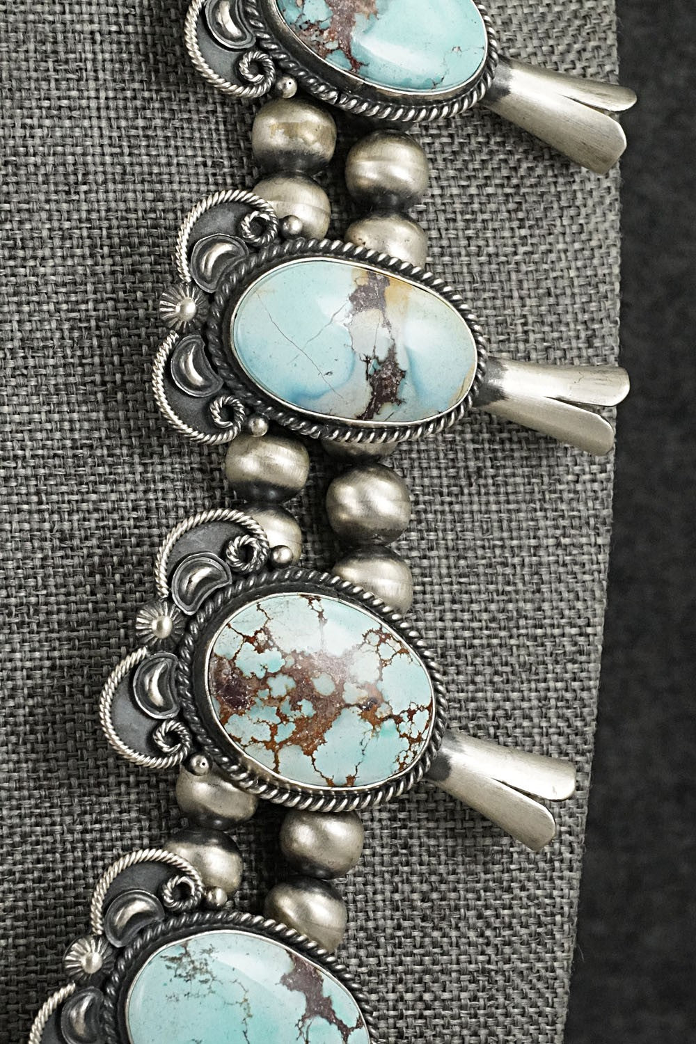 Turquoise & Sterling Silver Squash Blossom Set - Derrick Gordon