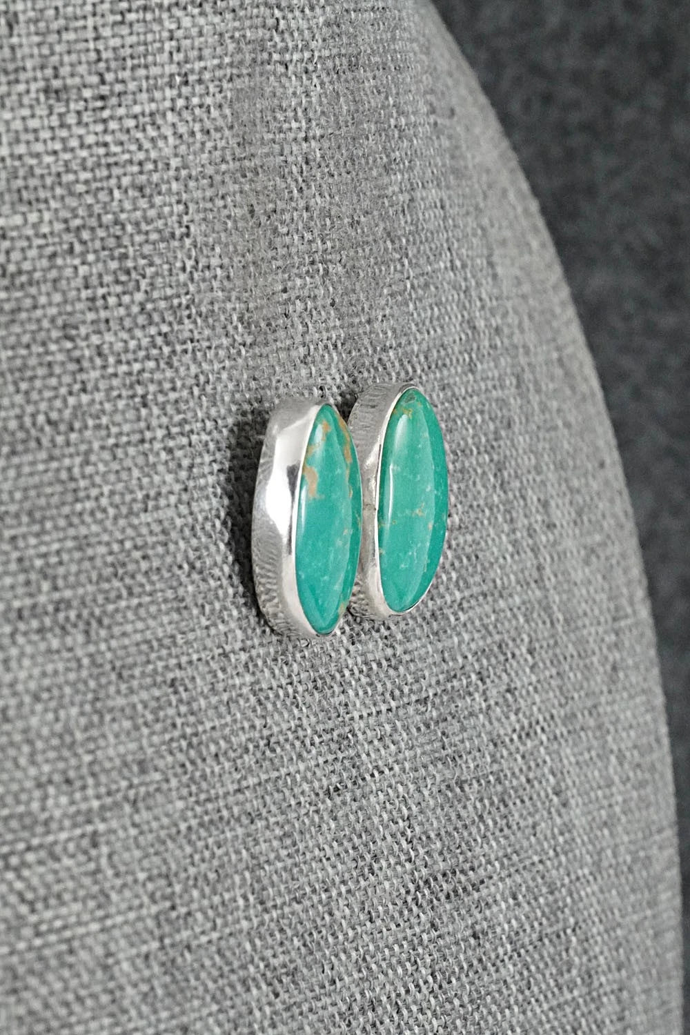 Turquoise & Sterling Silver Earrings - Eugene Gruber