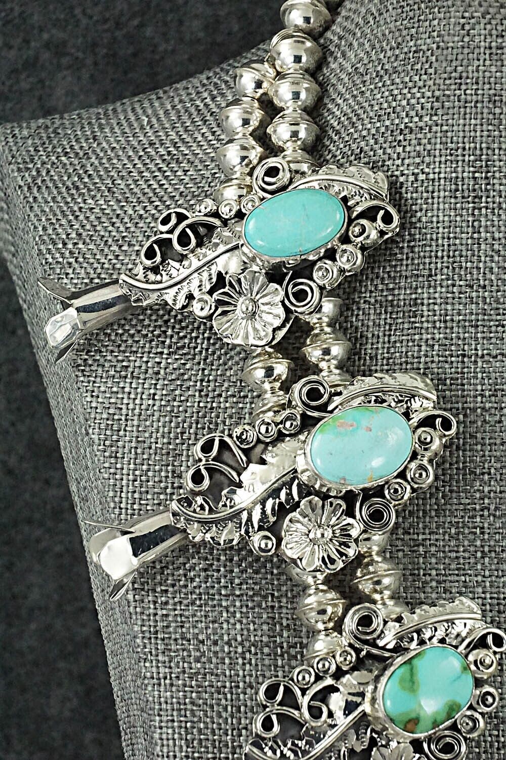 Turquoise & Sterling Silver Squash Blossom Set - Harry B. Yazzie