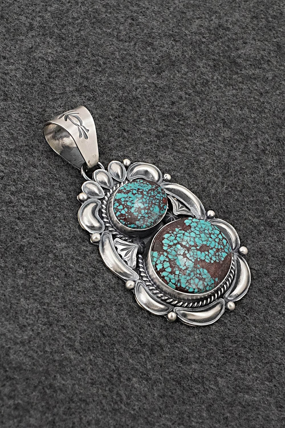 Turquoise & Sterling Silver Pendant - Raymond Delgarito