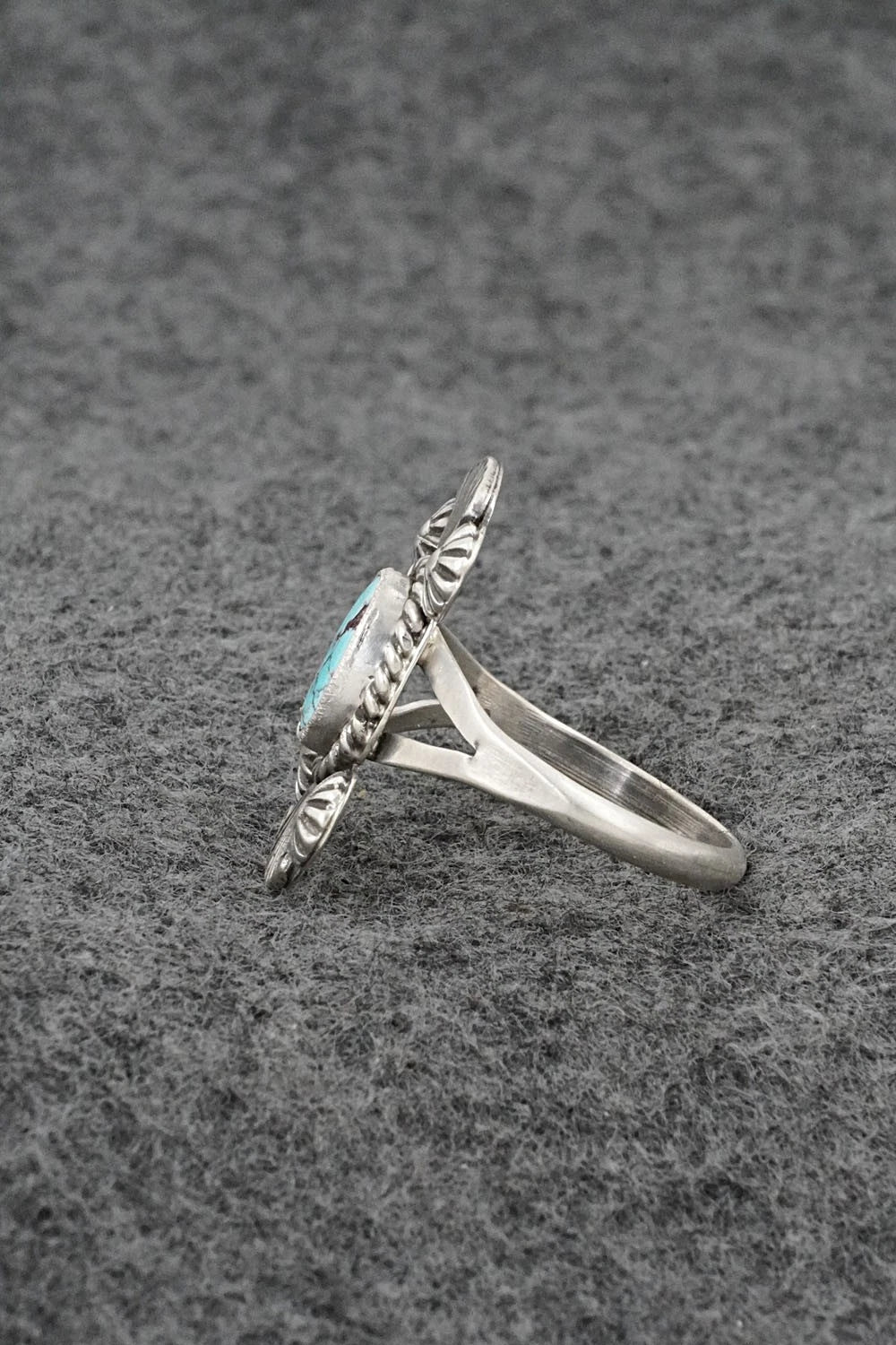 Turquoise and Sterling Silver Ring - Jerryson Henio - Size 9.75