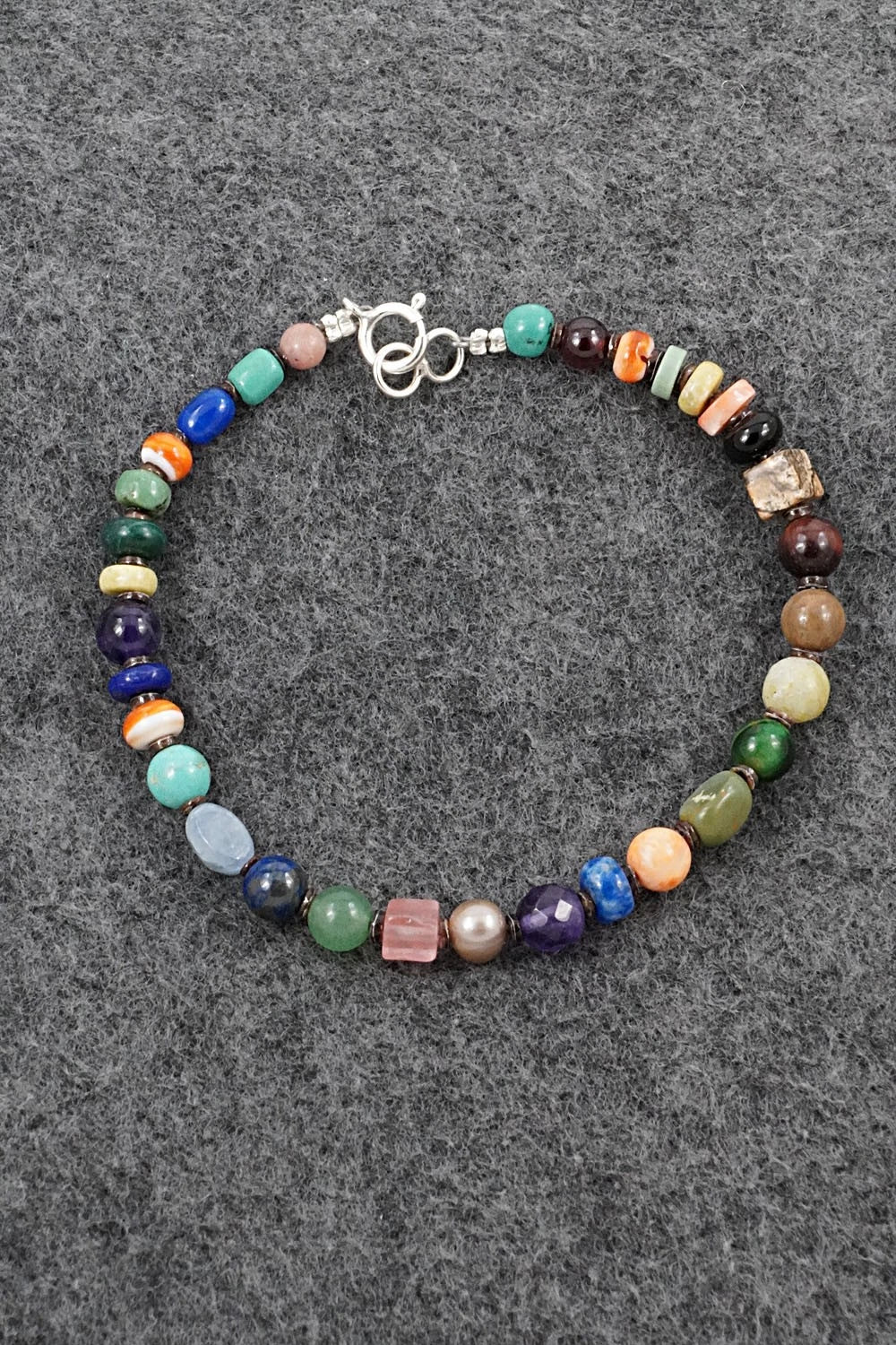 Multi-Stone & Sterling Silver Bracelet - Helen Tsosie