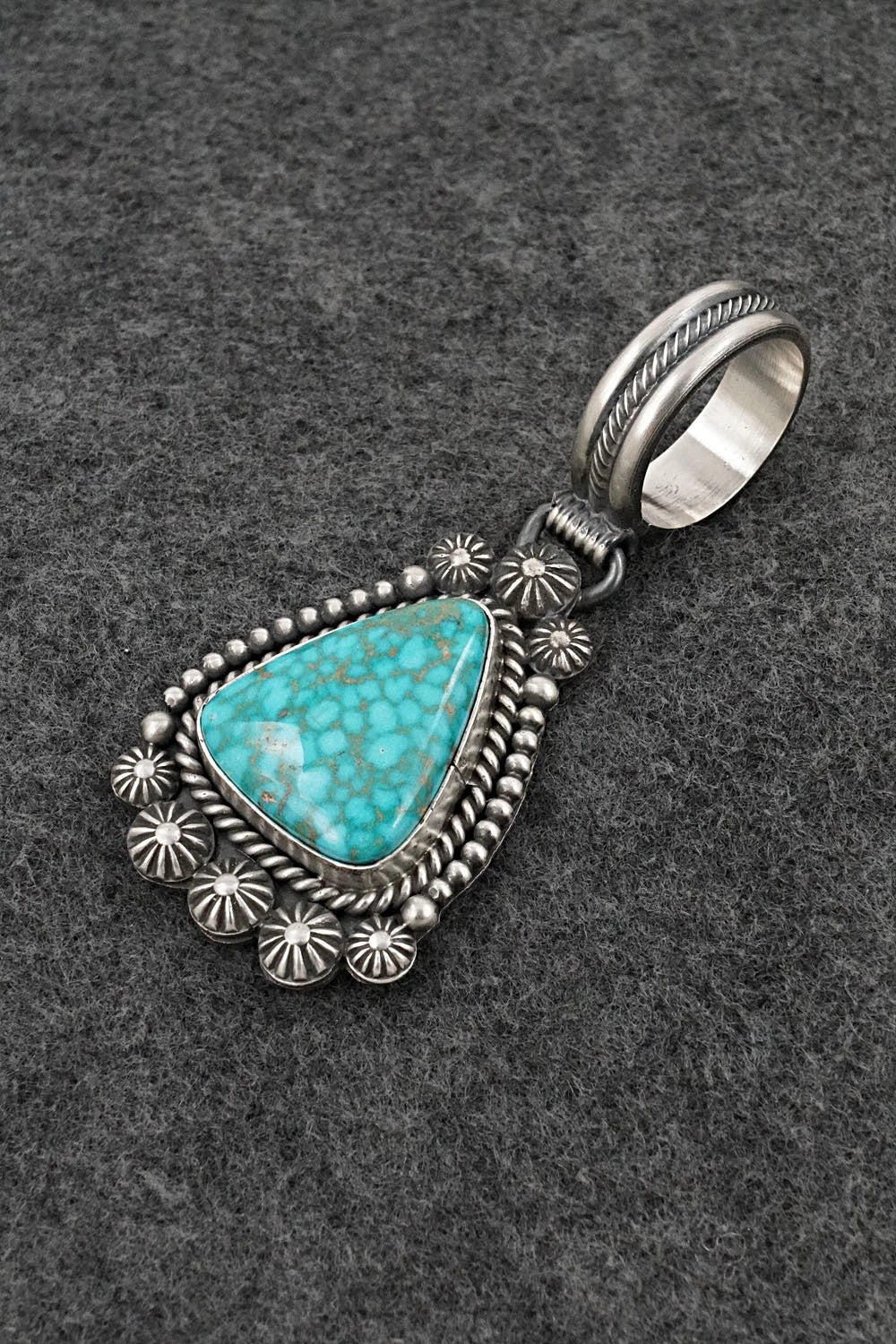 Turquoise & Sterling Silver Pendant - Michael Calladitto
