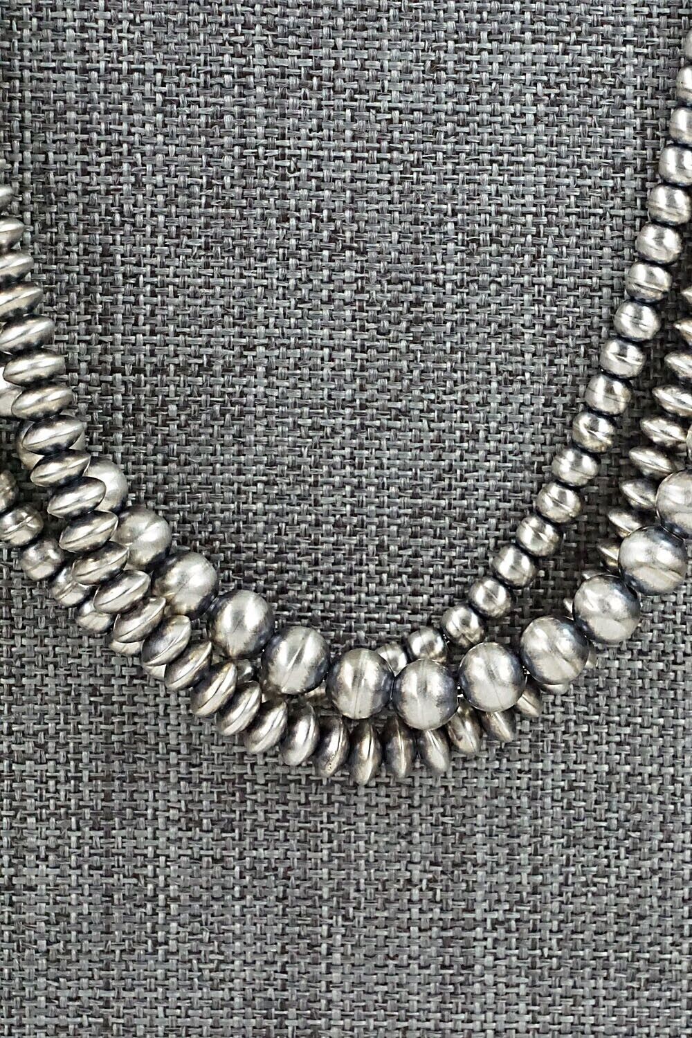 Sterling Silver Navajo Pearl Necklace 24" - Dorinda Mariano