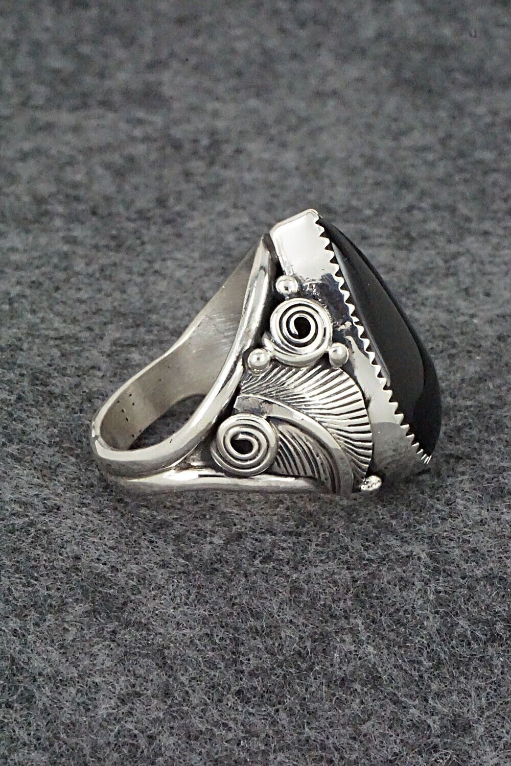 Onyx & Sterling Silver Ring - Darrell Morgan - Size 9