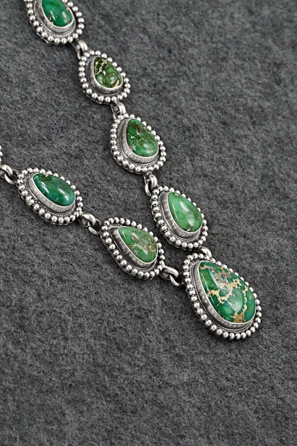 Turquoise & Sterling Silver Necklace and Earrings Set - Darrin Livingston