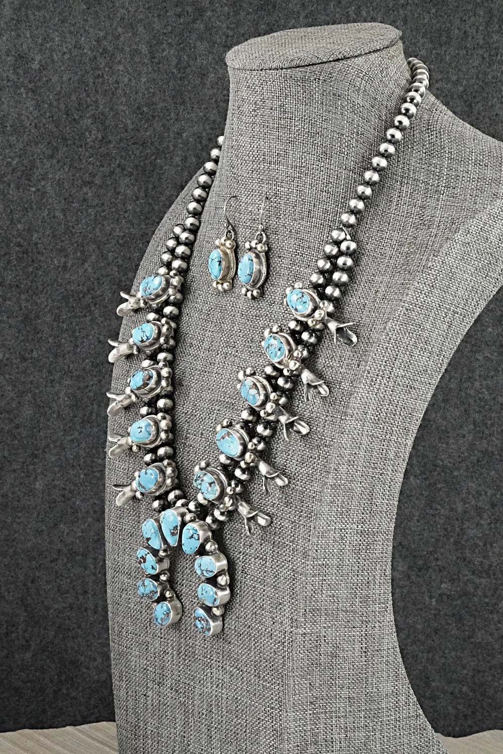 Turquoise & Sterling Silver Squash Blossom Set - Kathleen Livingston