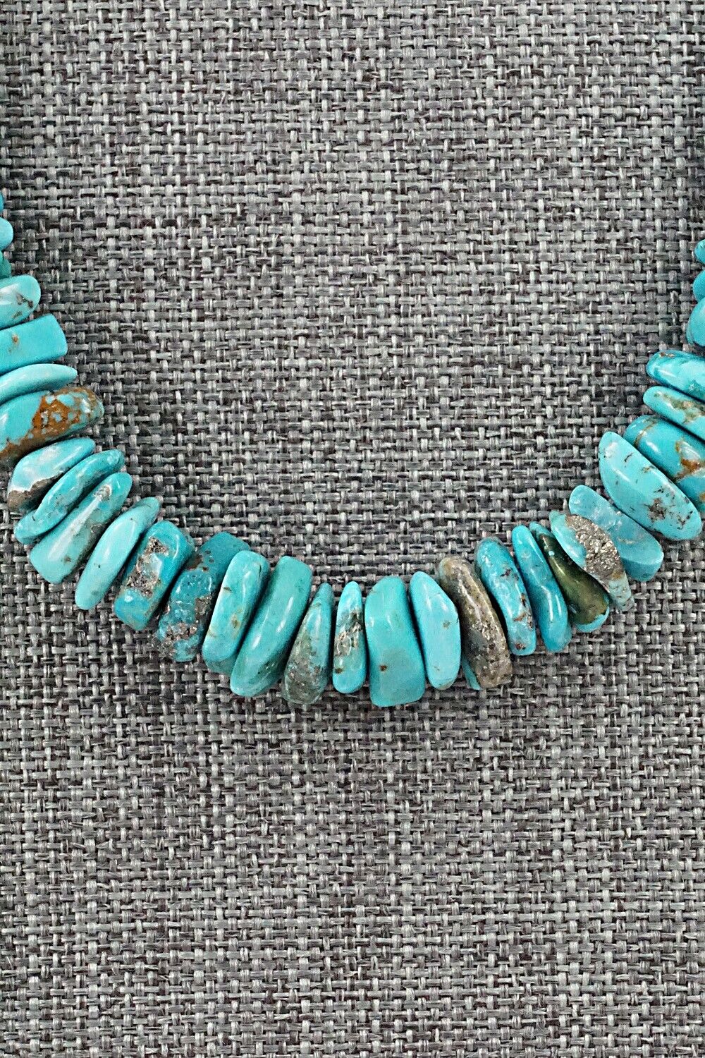 Turquoise & Sterling Silver Necklace 26" - Doreen Jake