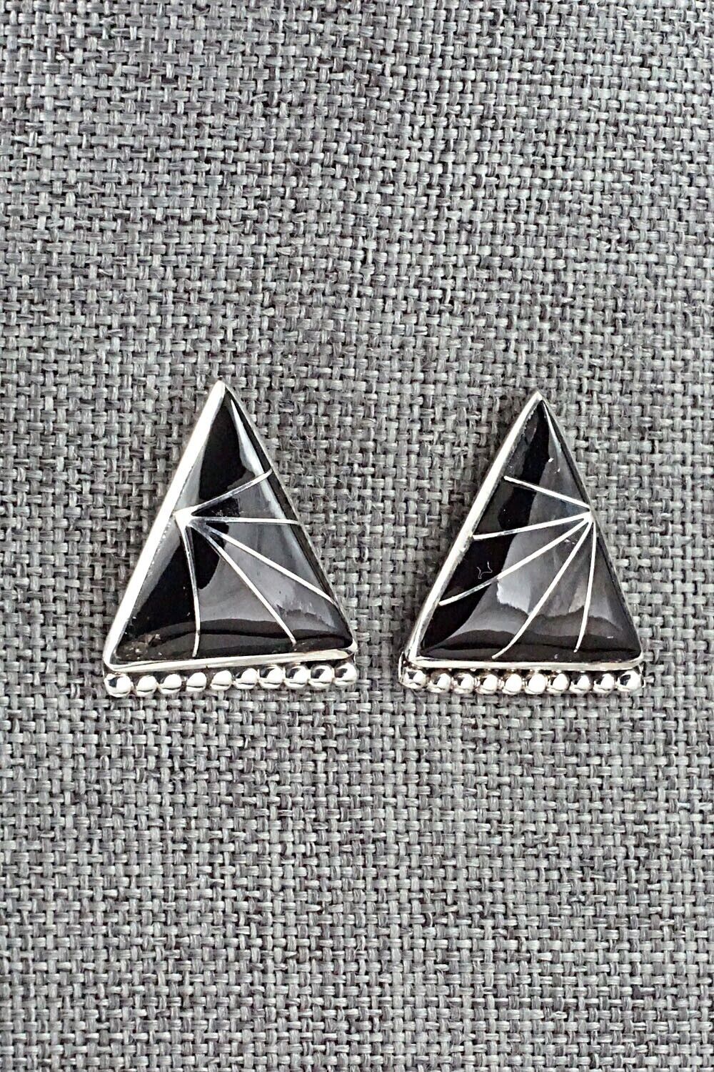 Onyx & Sterling Silver Earrings - Charleen Mahkee