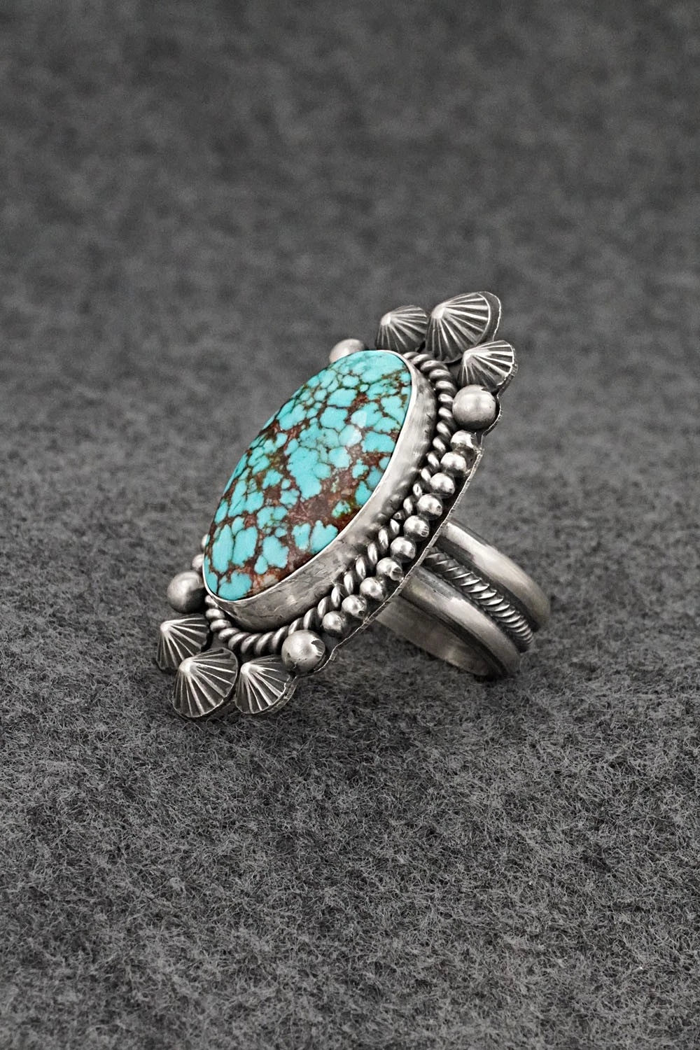 Turquoise & Sterling Silver Ring - Michael Calladitto - Size 8