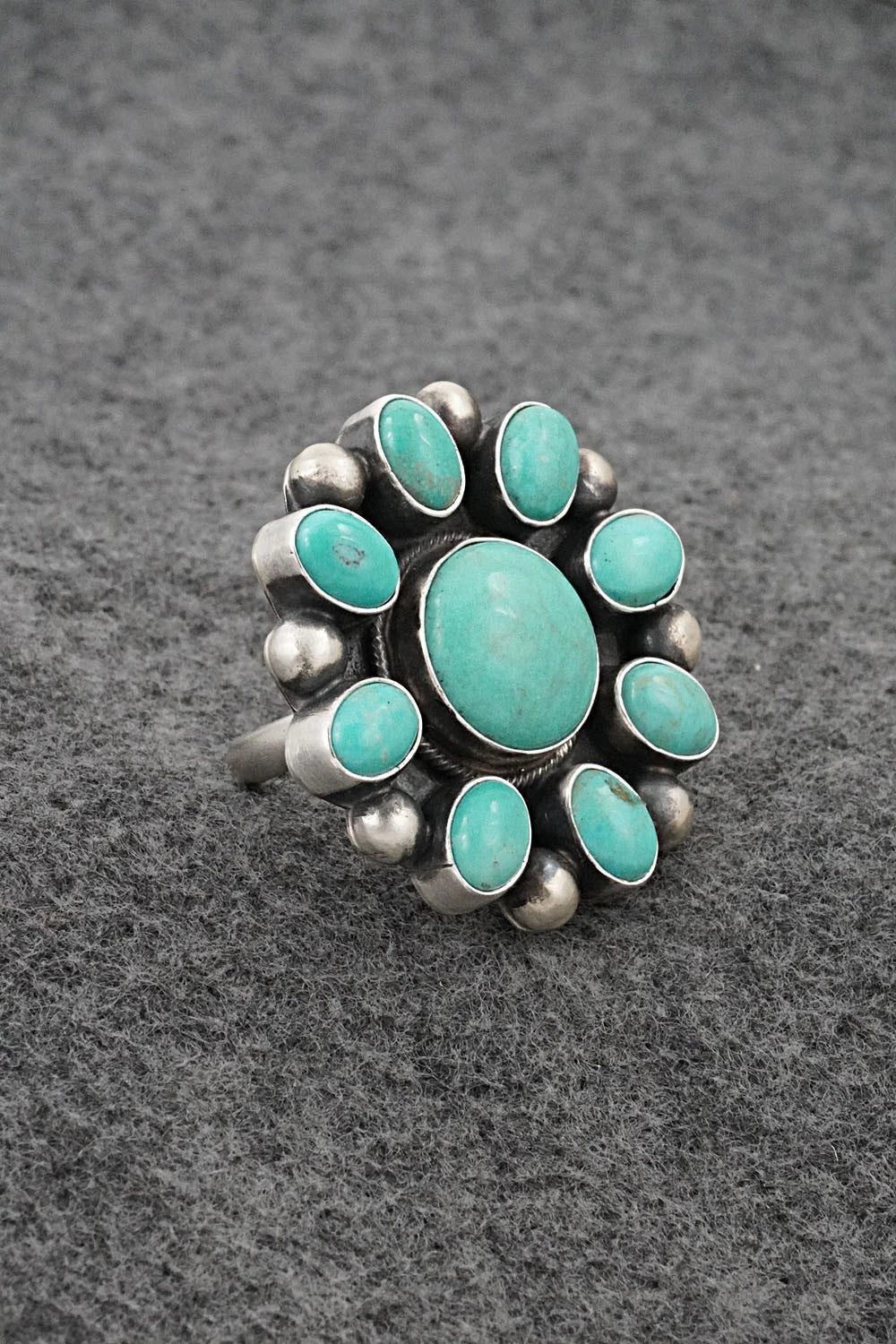 Turquoise & Sterling Silver Ring - Kathleen Livingston - Size Adjustable