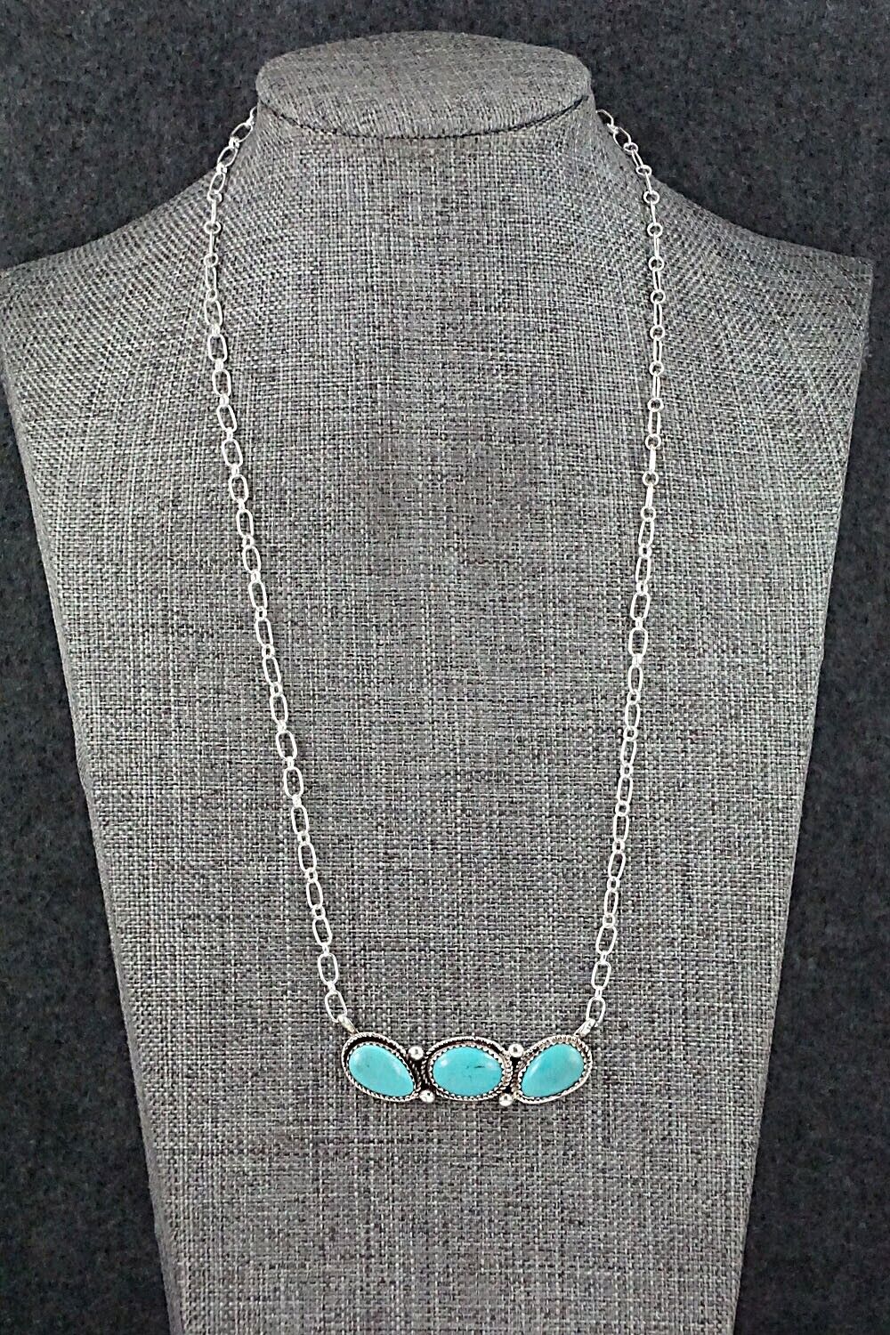 Turquoise & Sterling Silver Necklace - Ernest Hawthorne