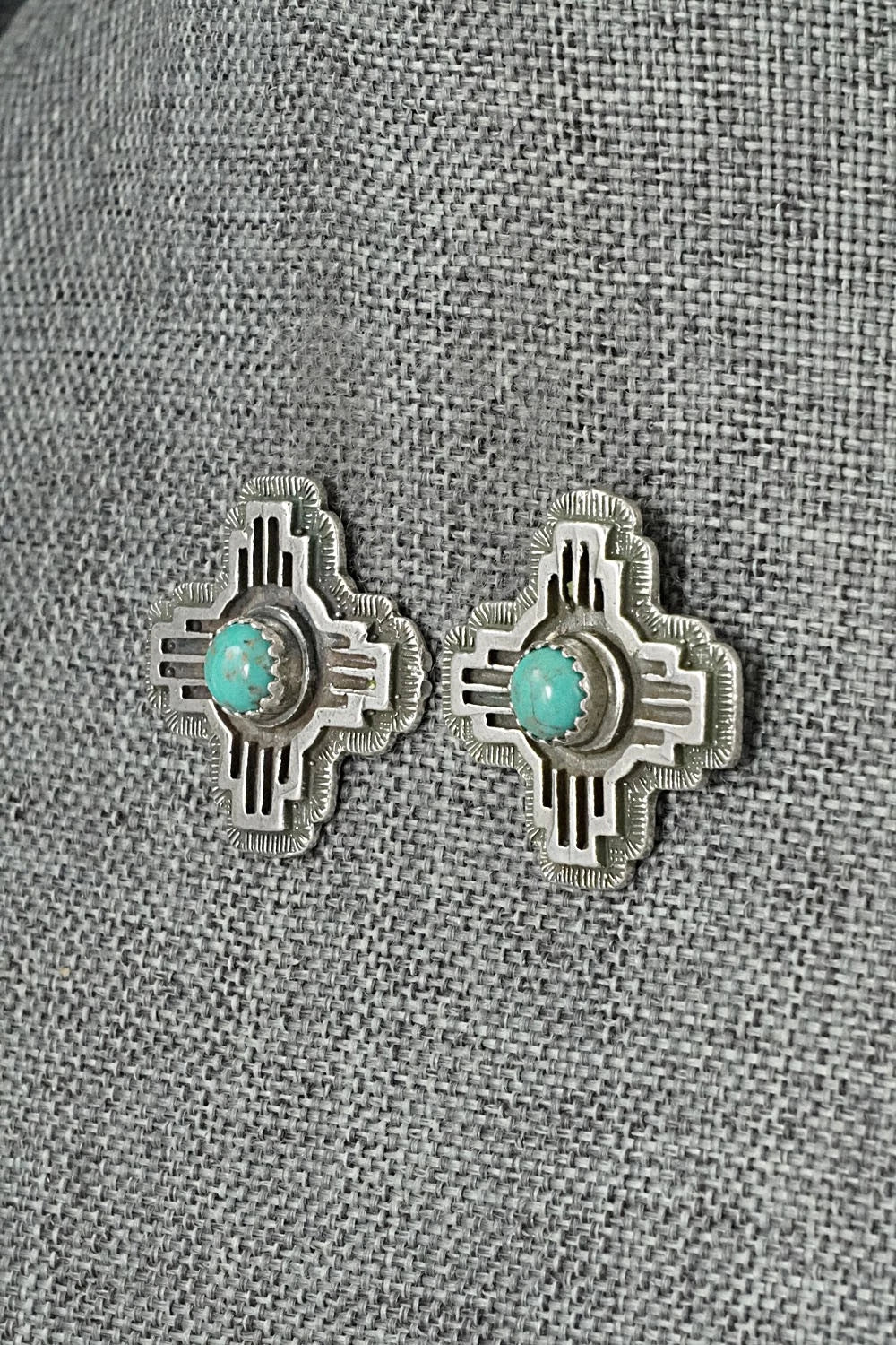 Turquoise & Sterling Silver Earrings - Robinson Martinez