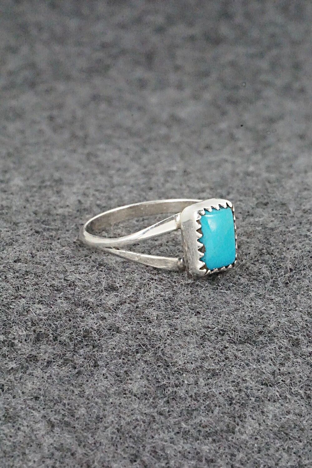 Turquoise and Sterling Silver Ring - Robert Martinez - Size 8.5