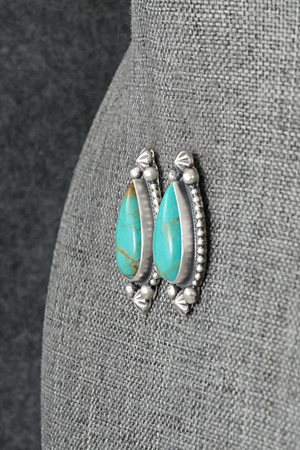 Turquoise & Sterling Silver Earrings - Darrin Livingston