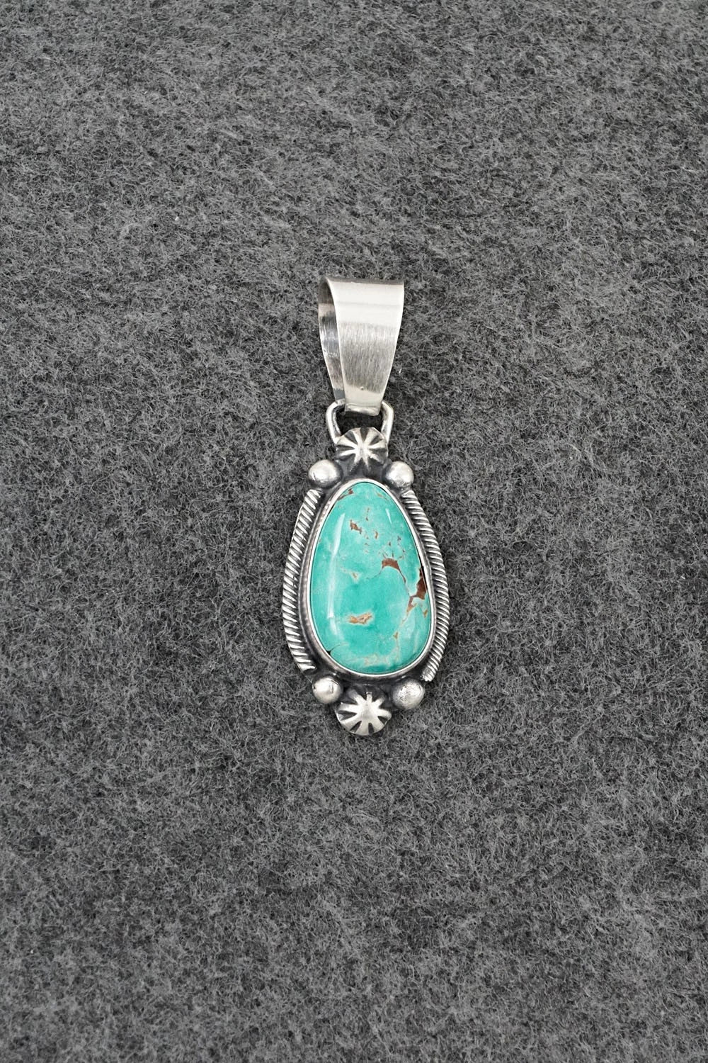 Turquoise & Sterling Silver Pendant - Bobby Johnson