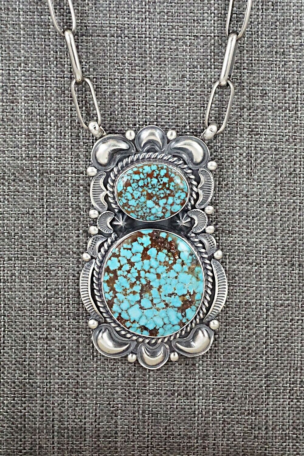 Turquoise & Sterling Silver Necklace - Raymond Delgarito