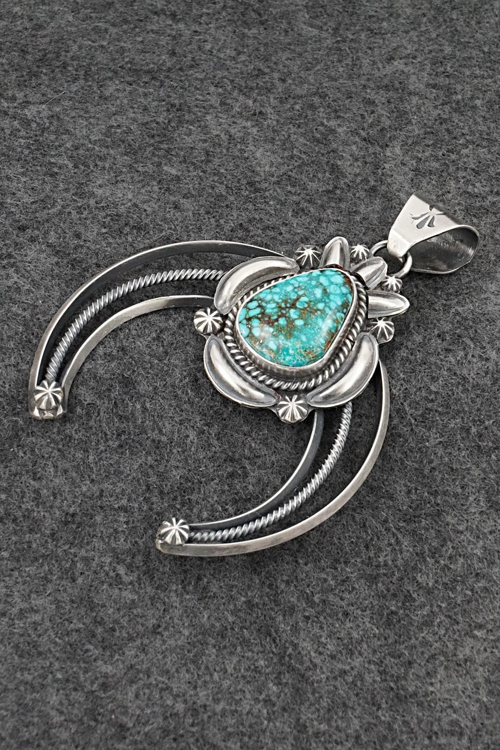 Turquoise & Sterling Silver Naja Pendant - Raymond Delgarito