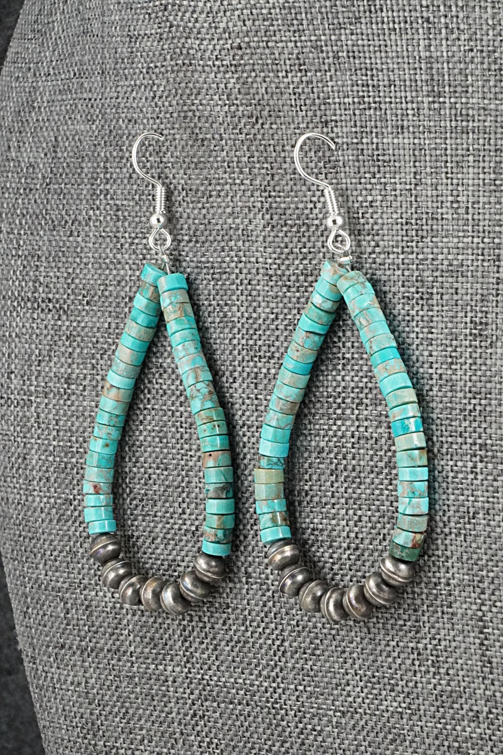 Turquoise & Sterling Silver Earrings - Quaylon Sam