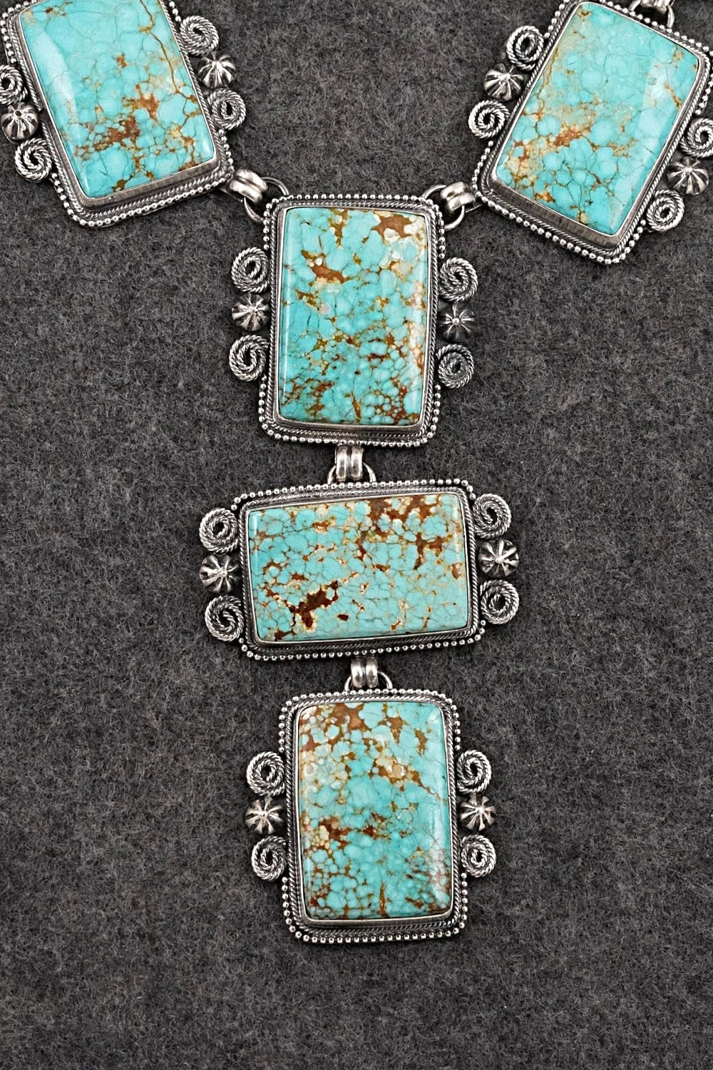 Turquoise & Sterling Silver Necklace and Earrings Set - Darrin Livingston