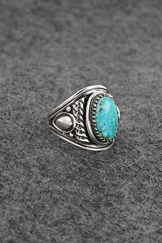 Turquoise & Sterling Silver Ring - Derrick Gordon - Size 8