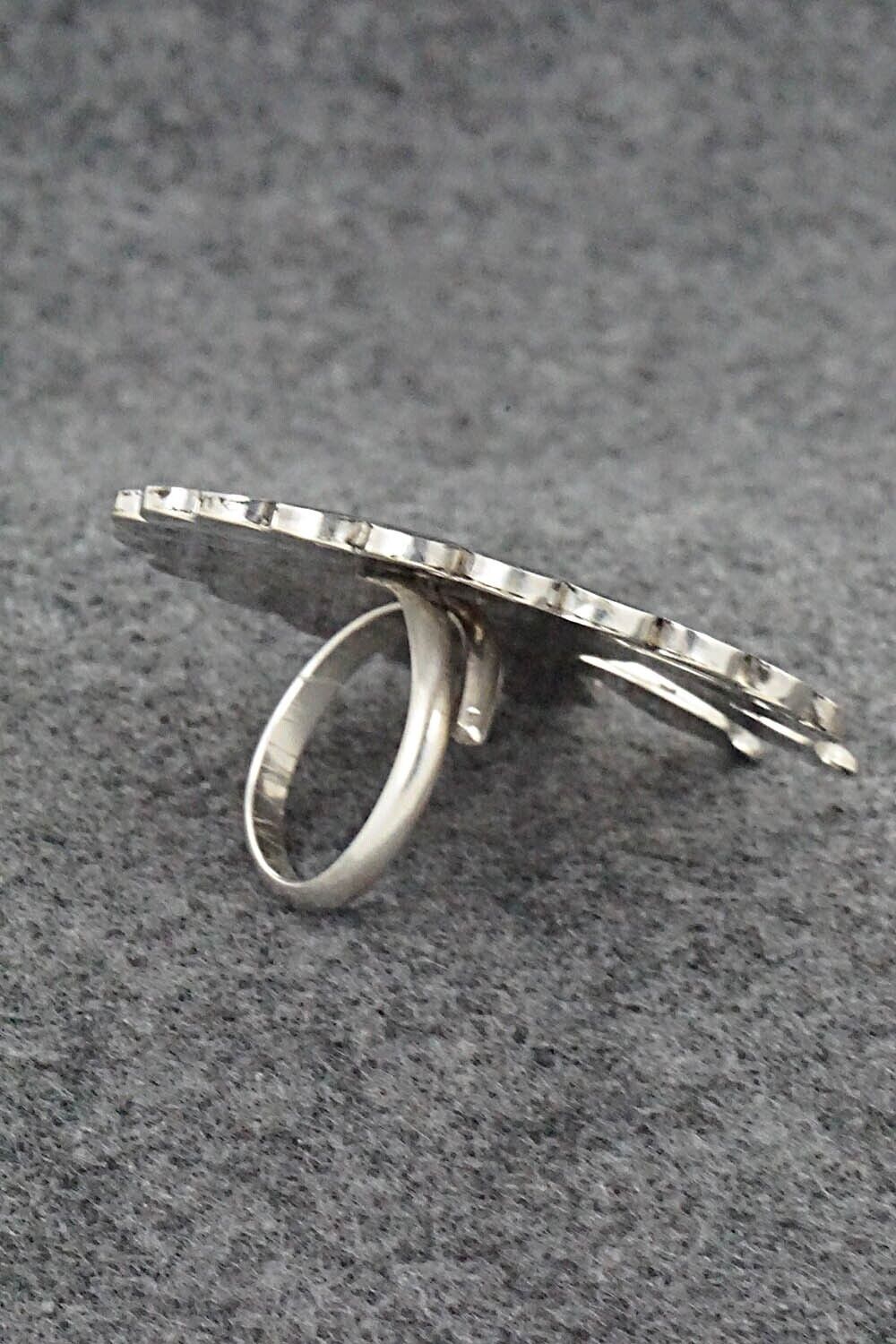 Multi-Stone & Sterling Silver Ring - April Unkestine - Size 8 Adj.