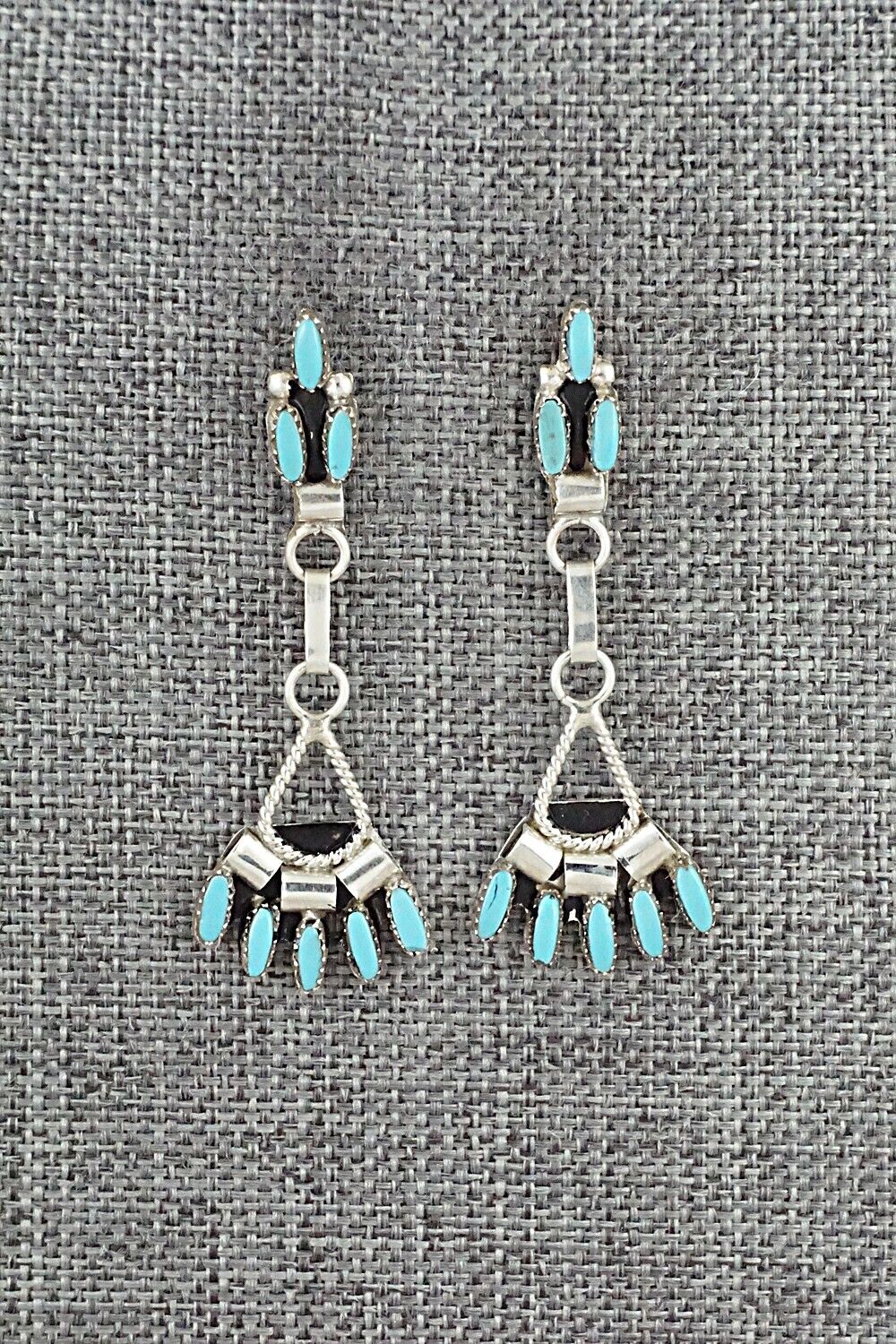 Turquoise & Sterling Silver Earrings - Evonne Hustito