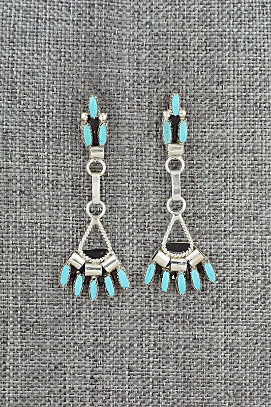 Turquoise & Sterling Silver Earrings - Evonne Hustito