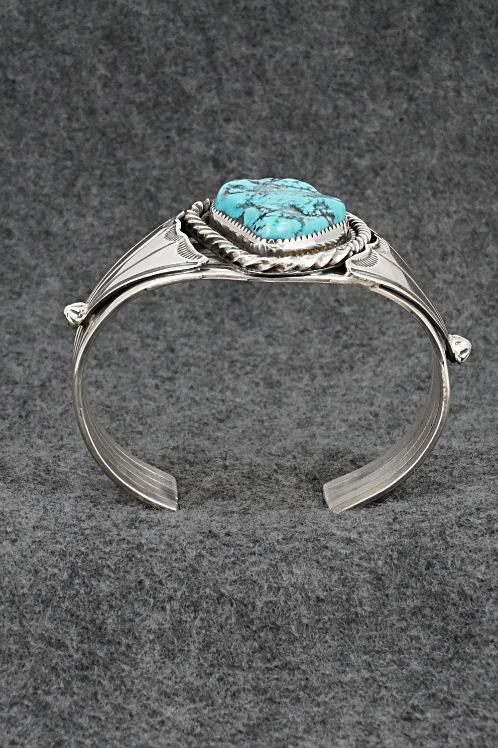 Turquoise & Sterling Silver Vintage Bracelet - Larose Ganadonegro