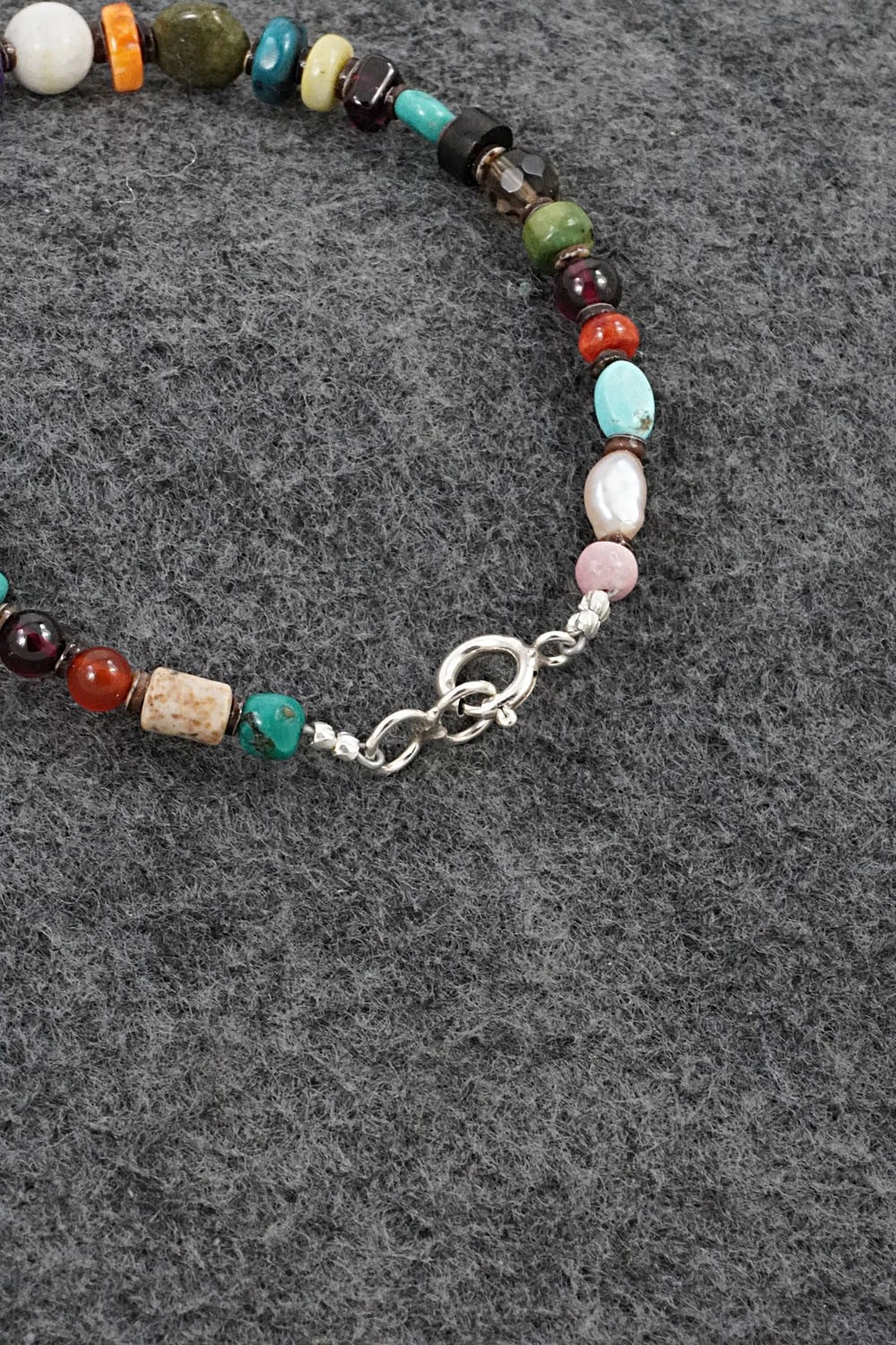 Multi-Stone & Sterling Silver Bracelet - Helen Tsosie
