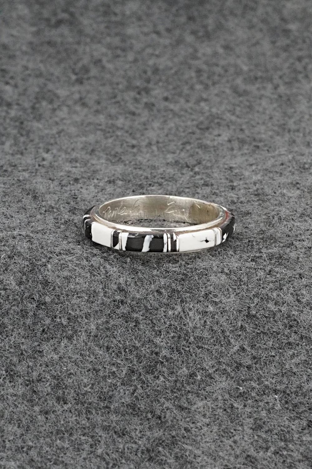 White Buffalo & Sterling Silver Ring - Terrance Panteah - Size 12.5