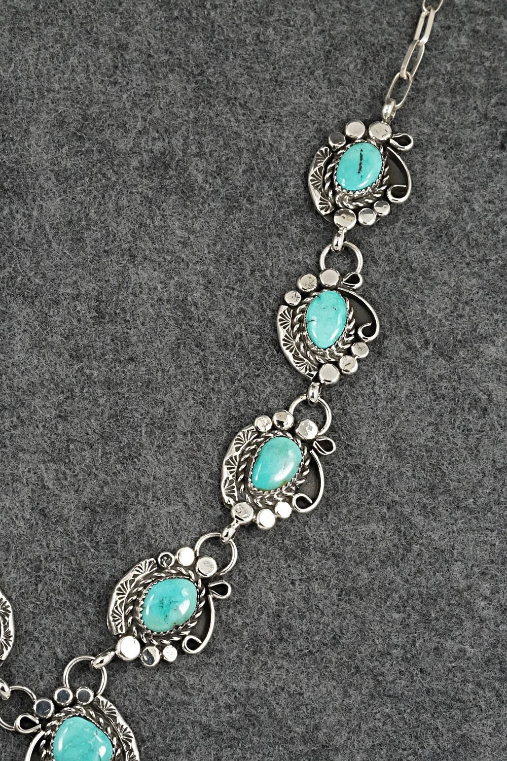 Turquoise & Sterling Silver Necklace and Earrings Set - Phil Nez