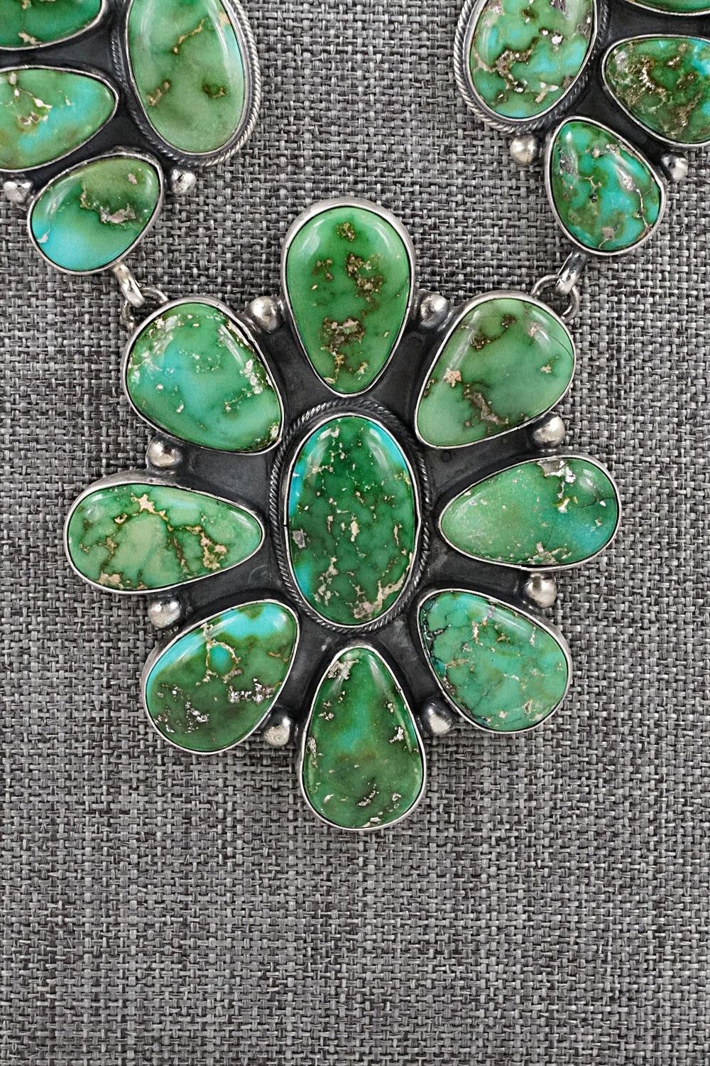 Turquoise & Sterling Silver Necklace and Earrings Set - Darrin Livingston