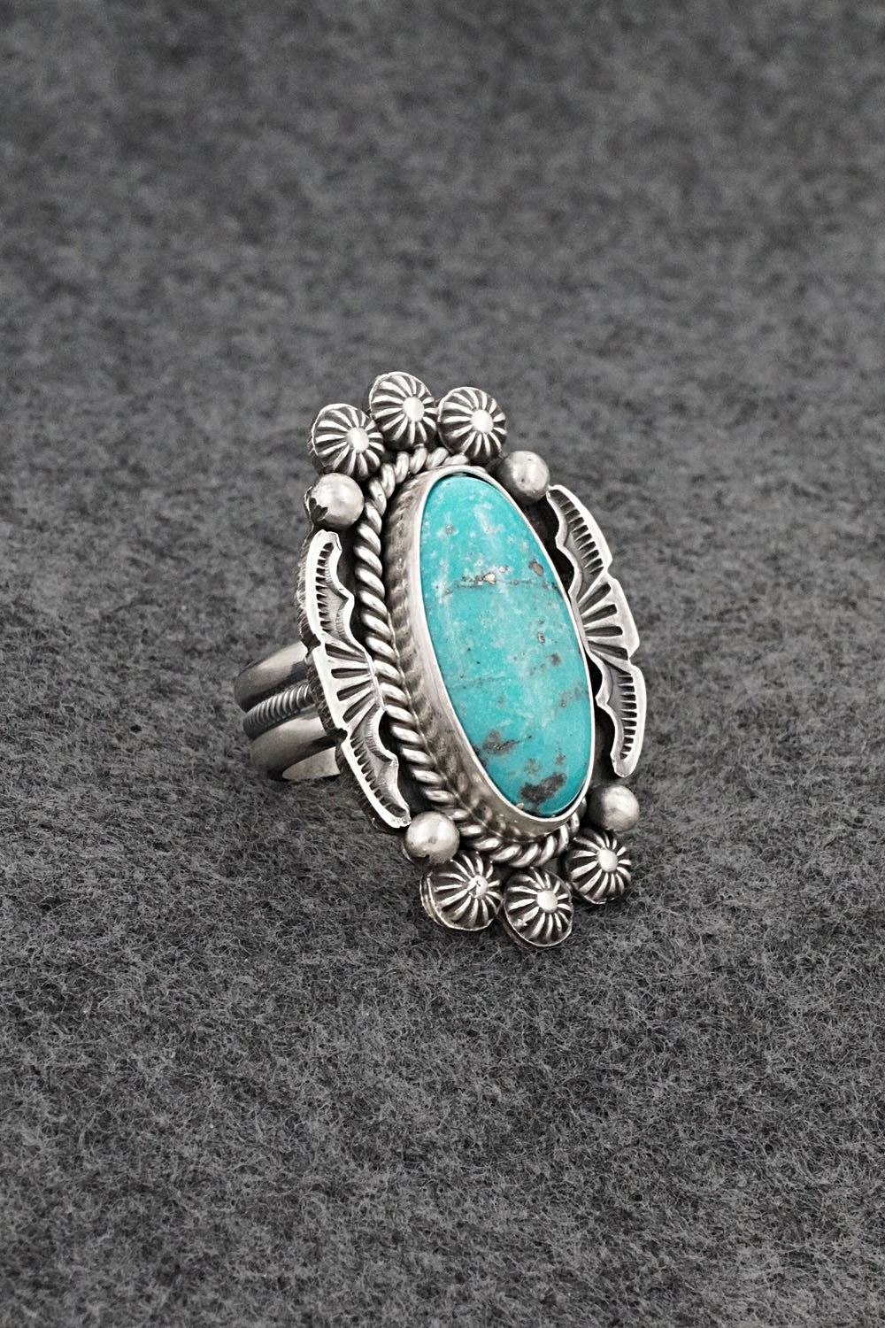 Turquoise & Sterling Silver Ring - Michael Calladitto - Size 7