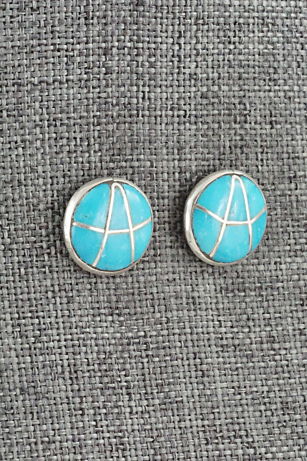 Turquoise & Sterling Silver Inlay Earrings - Laurie Kallestewa