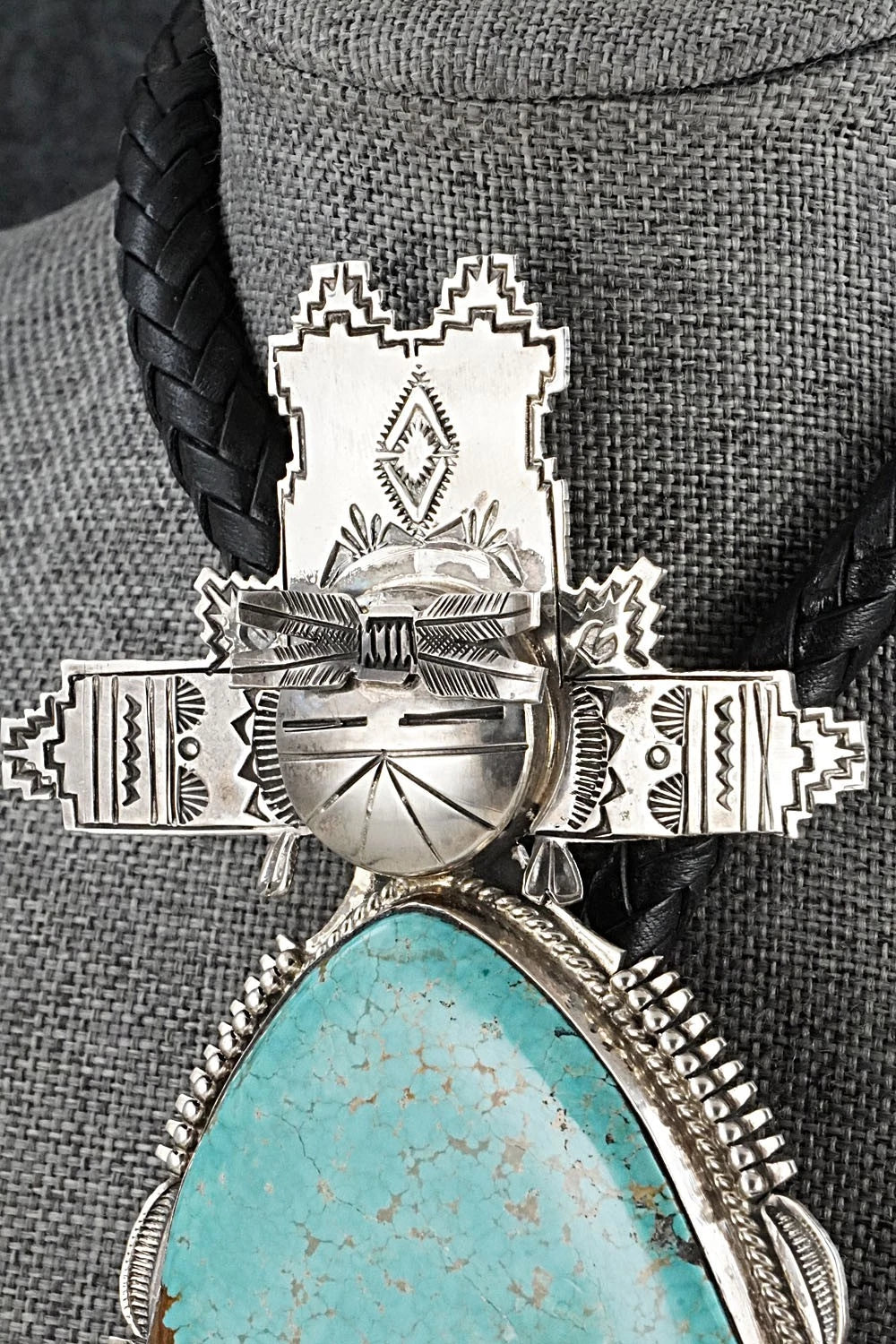 Turquoise & Sterling Silver Vintage Bolo Tie - Bennie Ration