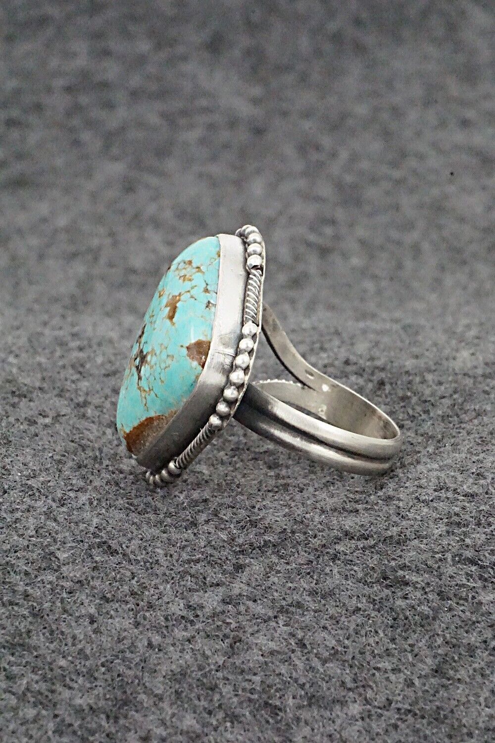 Turquoise & Sterling Silver Ring - Jameson Garcia - Size 9 Adj.