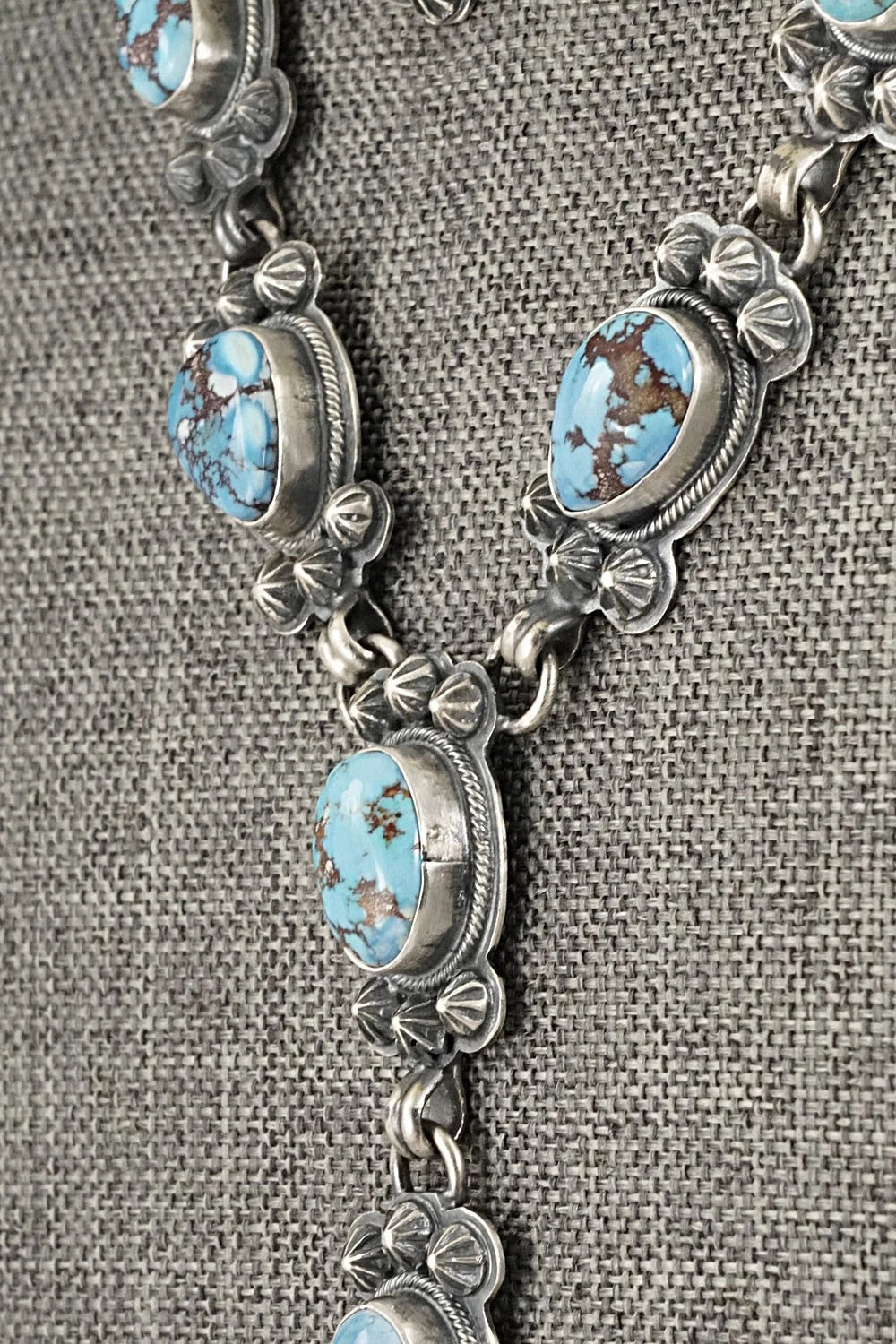 Turquoise & Sterling Silver Necklace and Earrings Set - Darrin Livingston