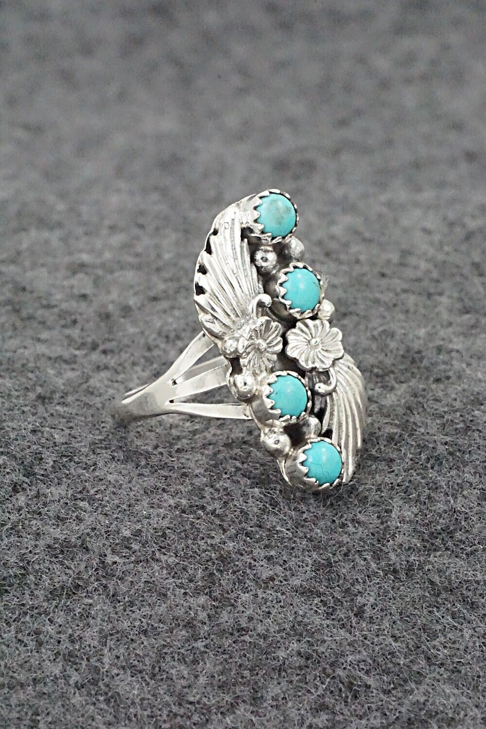 Turquoise & Sterling Silver Ring - Jerryson Henio - Size 9
