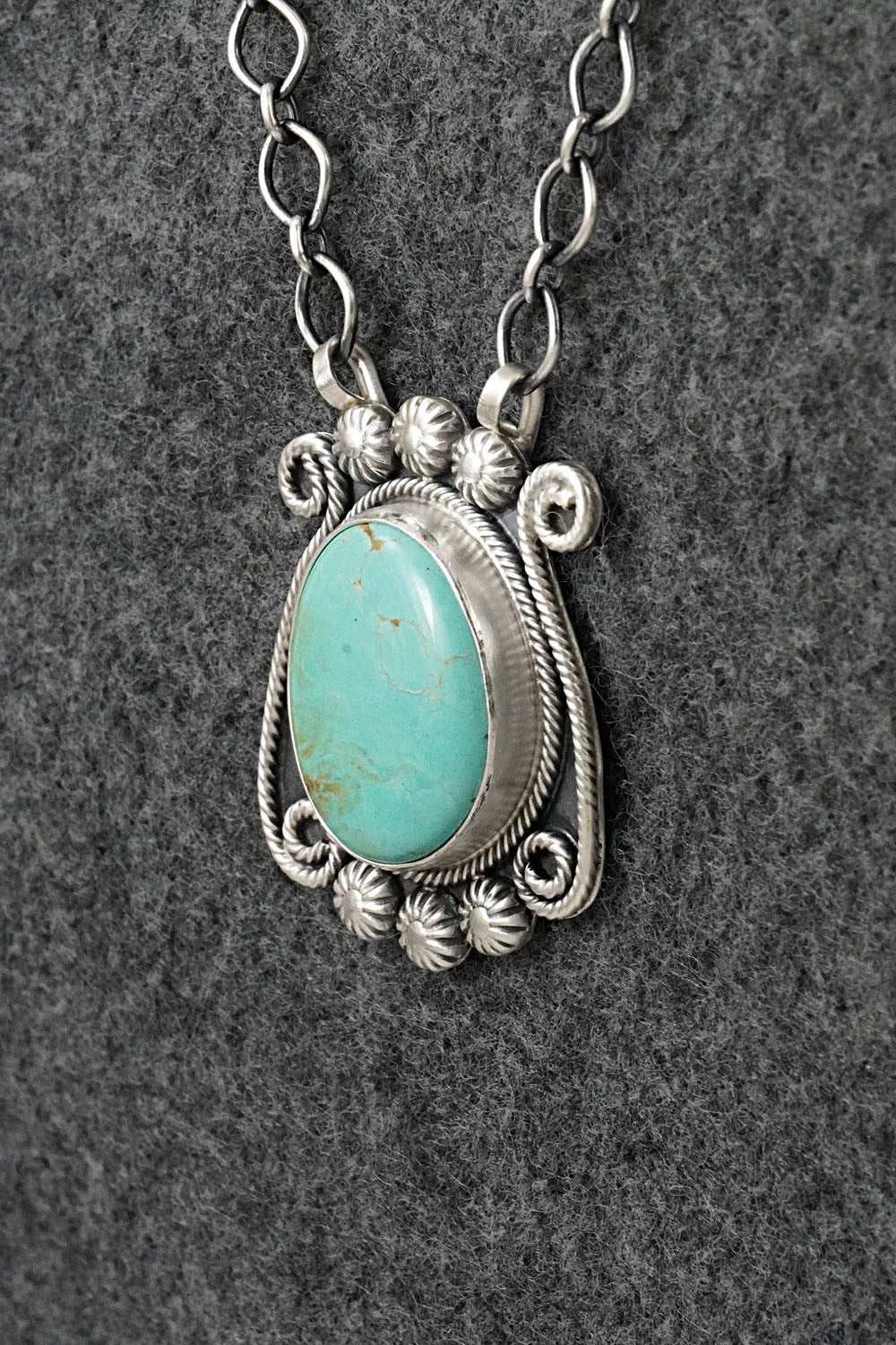 Turquoise & Sterling Silver Necklace - Cordell Platero