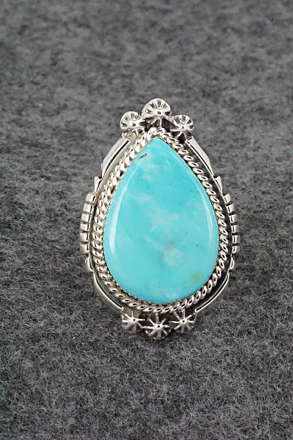 Turquoise & Sterling Silver Ring - Andrew Vandever - Size 9