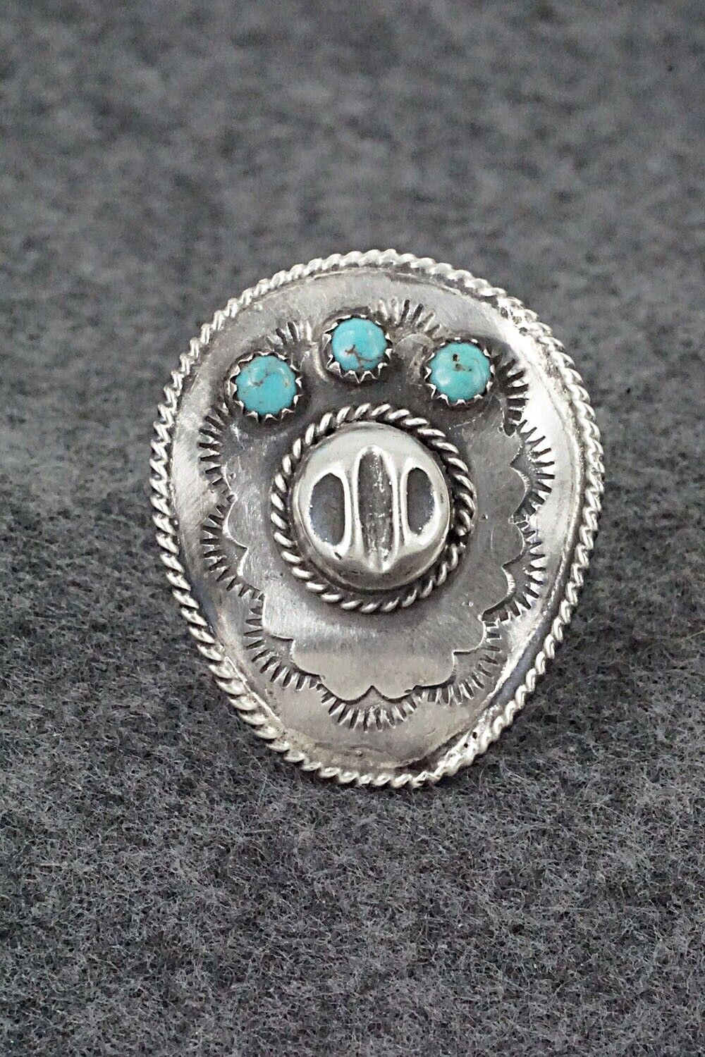 Turquoise & Sterling Silver Ring - Bobby Platero - Size 6