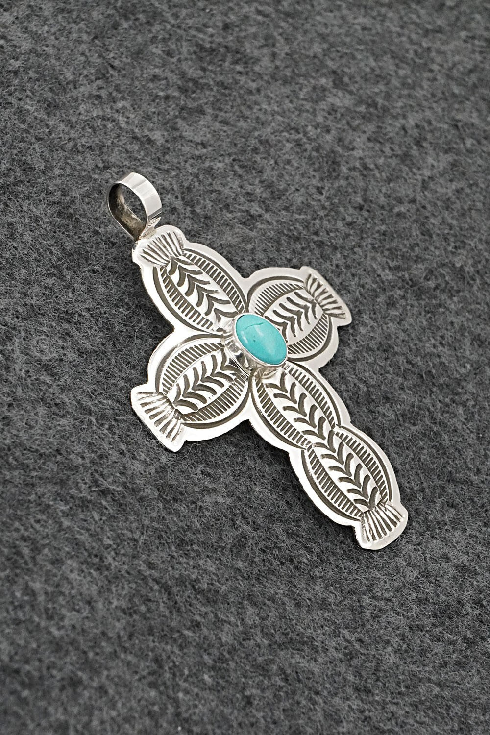 Turquoise & Sterling Silver Pendant - Arnold Blackgoat